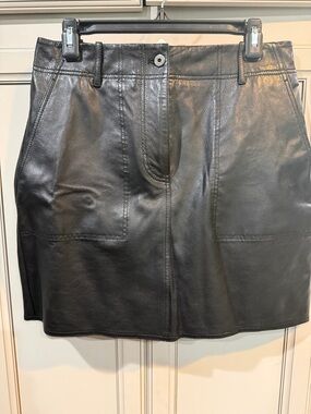 MaxMara Black Leather Mini Skirt